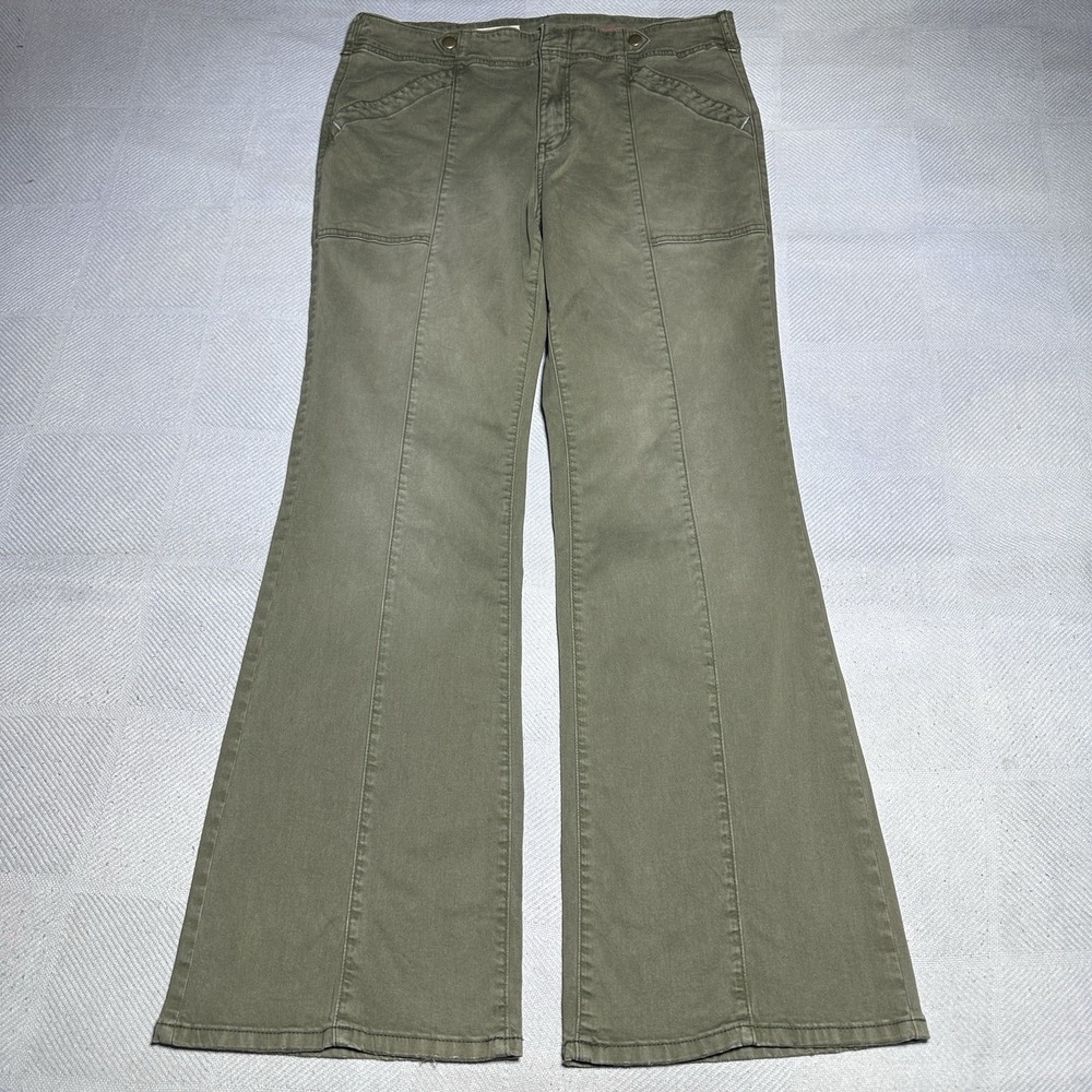 Anthropologie Pilcro Demiline Bootcut Pants Womens 29 Olive Green Military Style